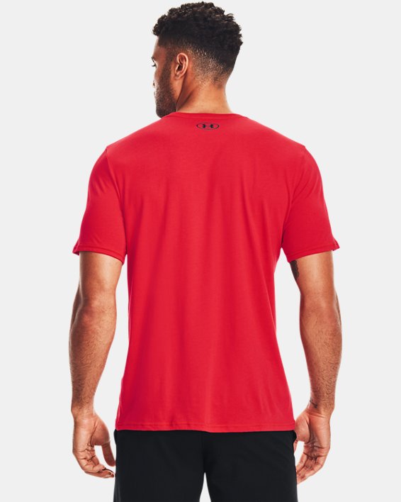男士UA Sportstyle Logo短袖T恤, Red, pdpMainDesktop image number 1